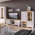 Celesto 2 Door Wide TV Unit in White and Oak (189cm) - image 3