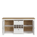 Celesto 2 Door 2 Drawer Sideboard with Wine Rack in White and Oak - image 2