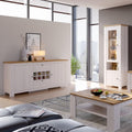 Celesto 2 Door 2 Drawer Sideboard with Wine Rack in White and Oak - image 3