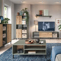 Darwin TV Cabinet 1 Door 50cm High in Green/Oak - image 3