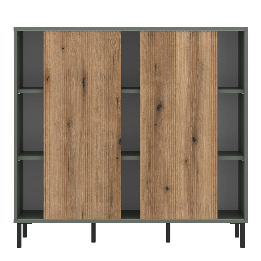 Darwin Sideboard 2 Door in Green/Oak - image 2