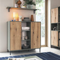 Darwin Sideboard 2 Door in Green/Oak - image 3