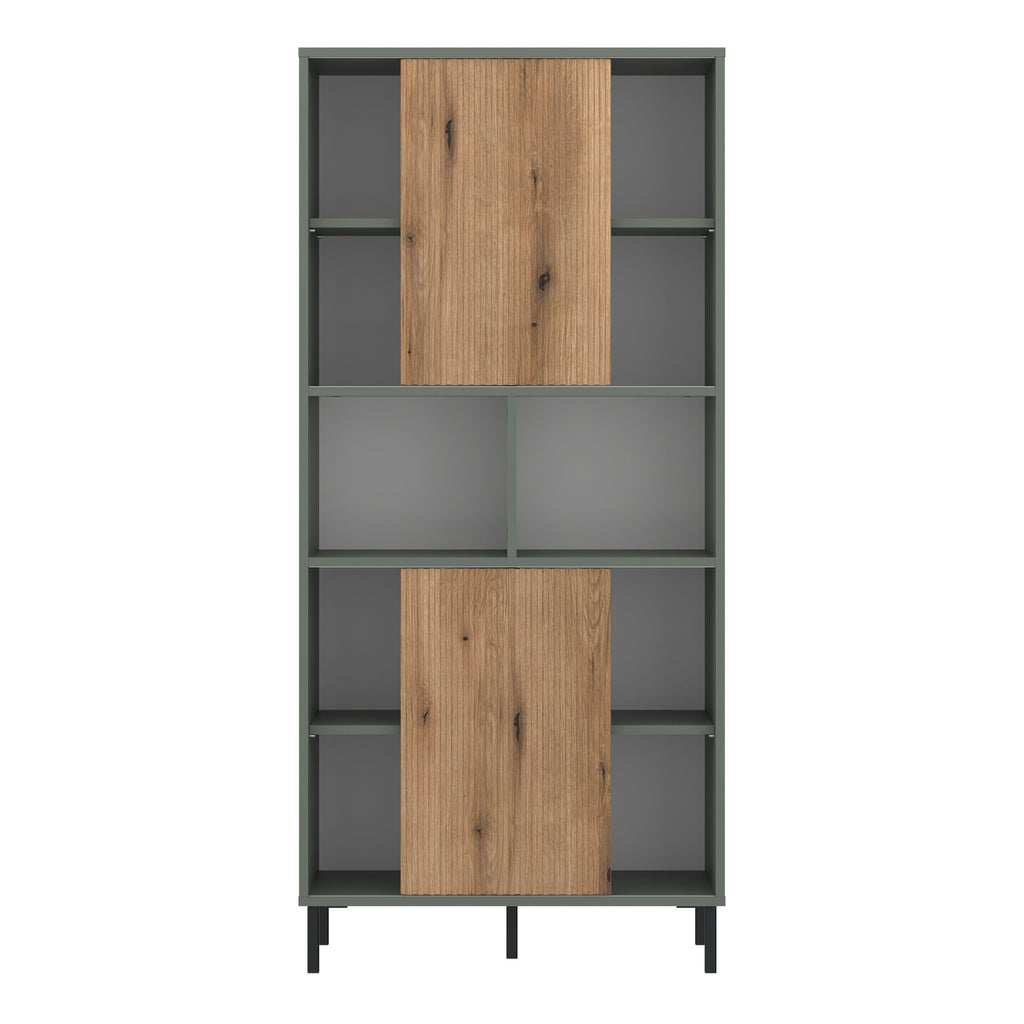 Darwin Bookcase 2 Door in Green/Oak - image 2