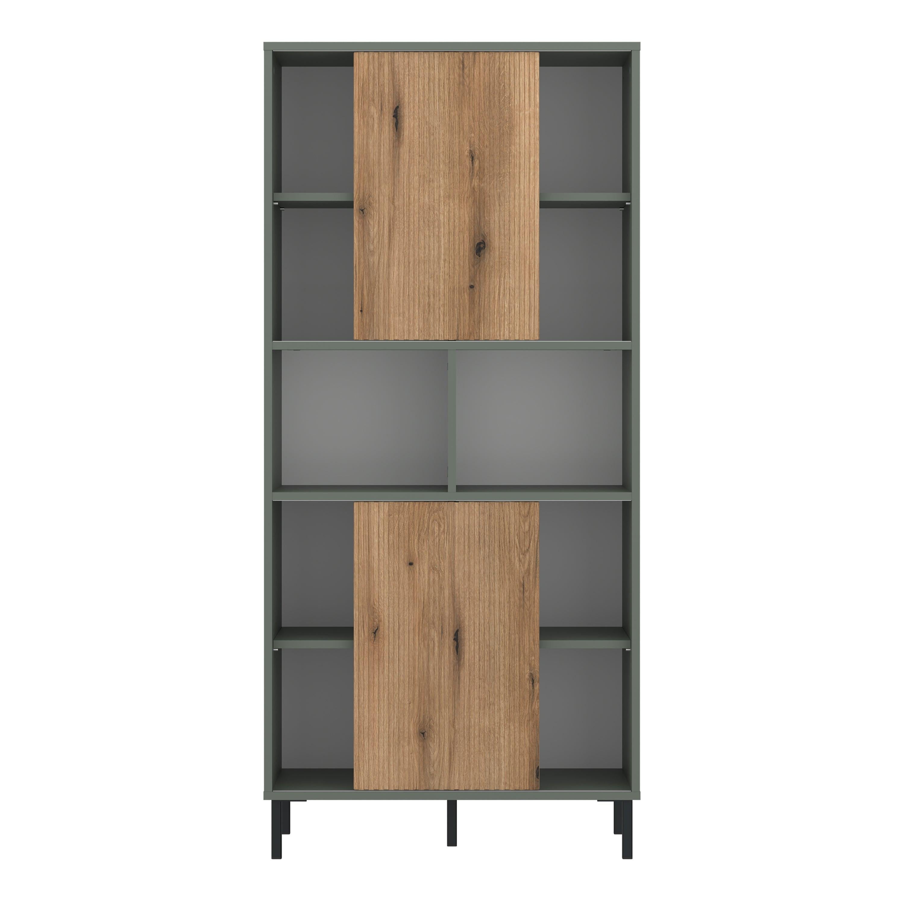 Darwin Bookcase 2 Door in Green/Oak - image 2