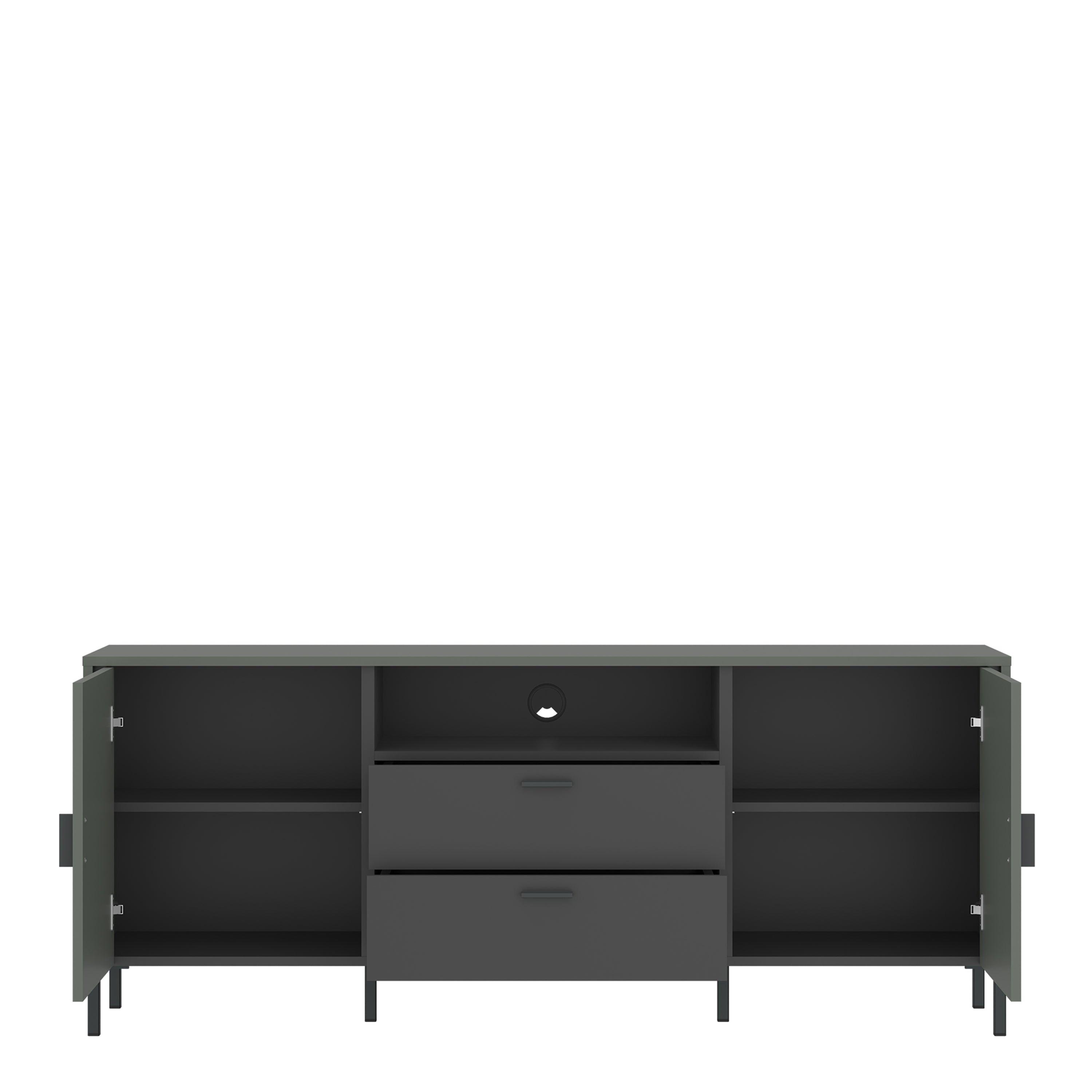 Arundel TV Cabinet 2 Door 2 Drawer 158cm Wide in Green/Grey - image 2