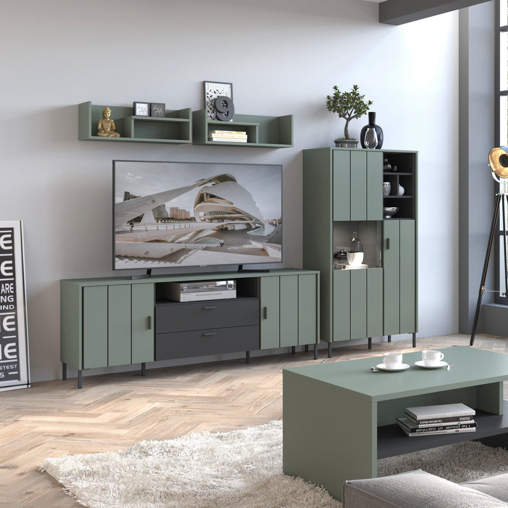 Arundel TV Cabinet 2 Door 2 Drawer 173cm wide 65cm High in Green/Grey - image 3
