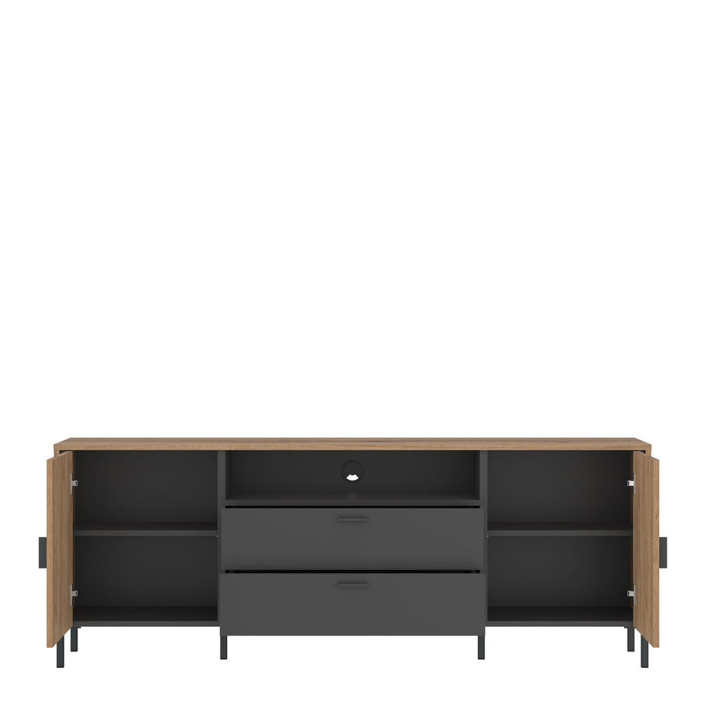 Arundel TV Cabinet 2 Door 2 Drawer 173cm Wide in Oak/Grey - image 2