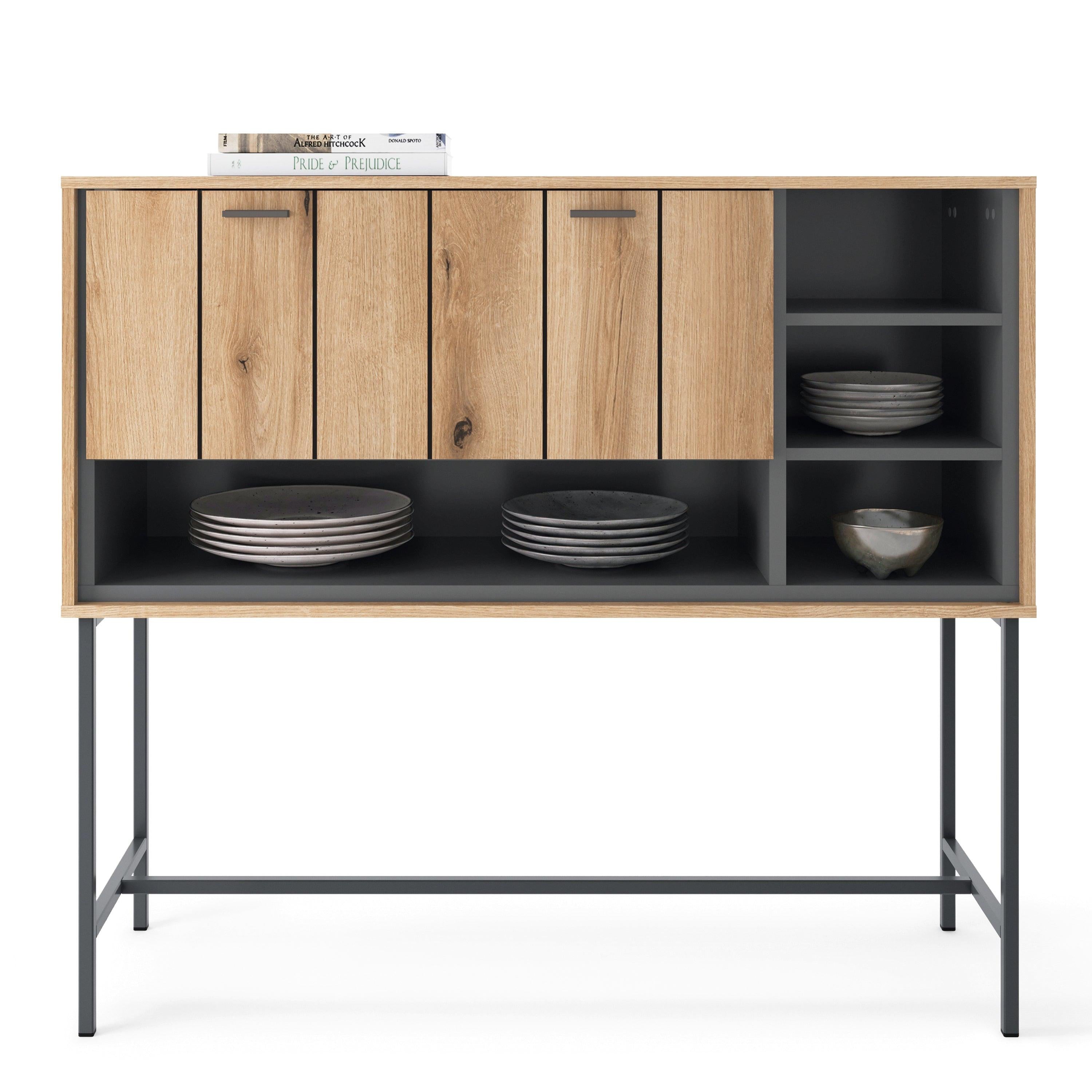 Arundel Bar Table with 1 Flap in Oak/Grey - image 3