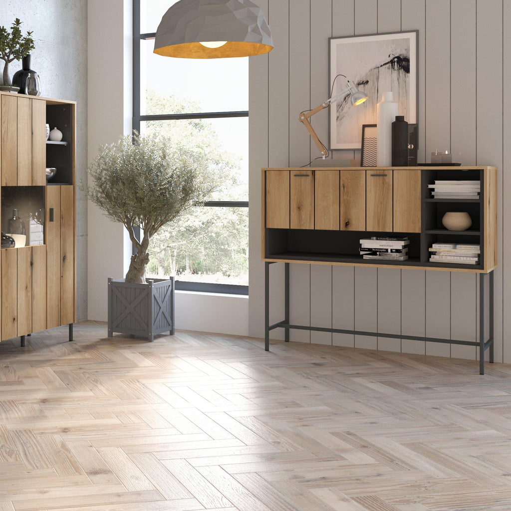 Arundel Bar Table with 1 Flap in Oak/Grey - image 4