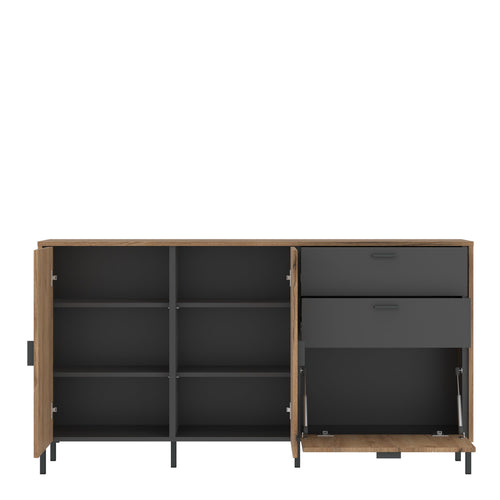 Arundel Sideboard 2 Door 1 Flap 2 Drawer in Oak/Grey - image 2