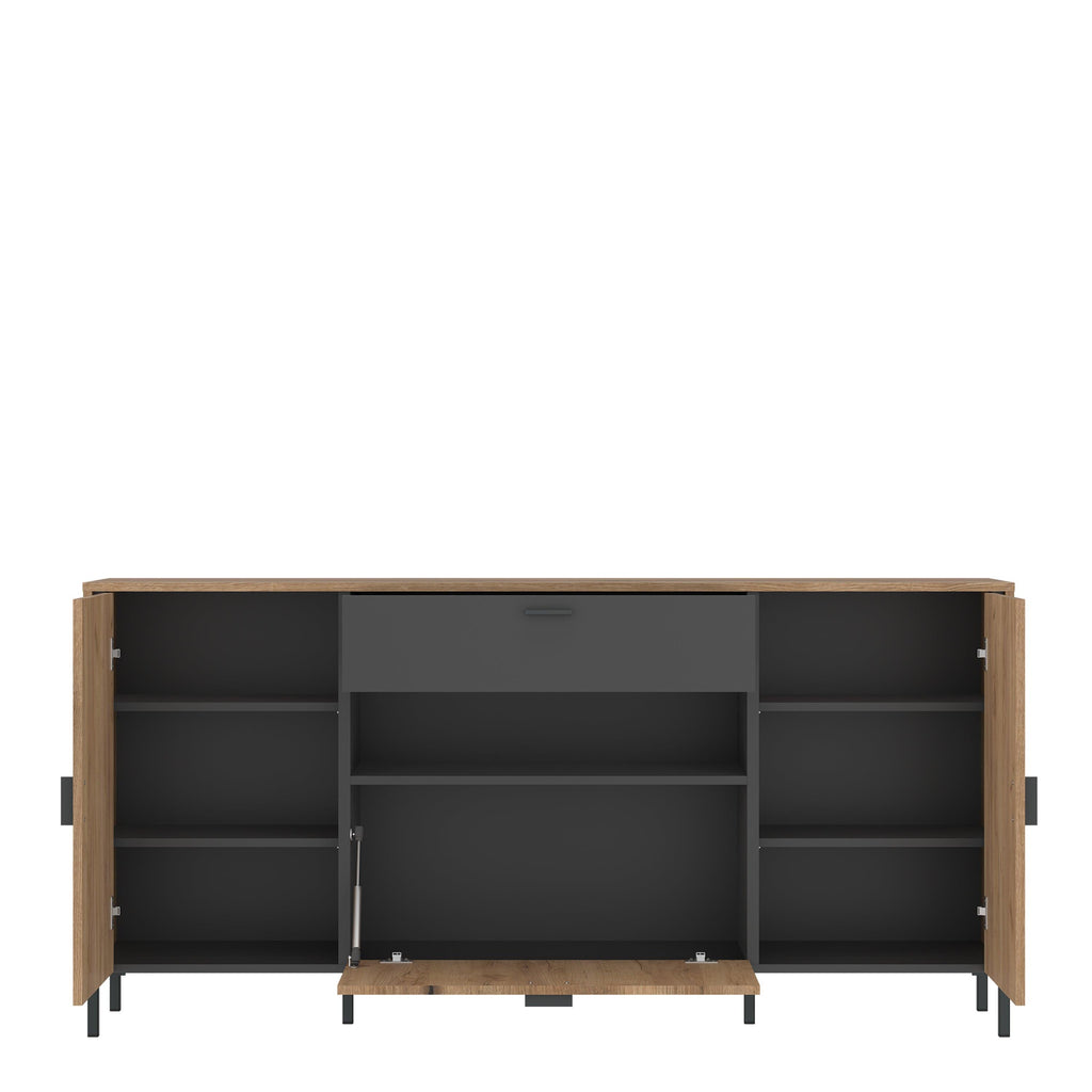 Arundel Sideboard 2 Door 1 Flap 1 Drawer in Oak/Grey - image 2