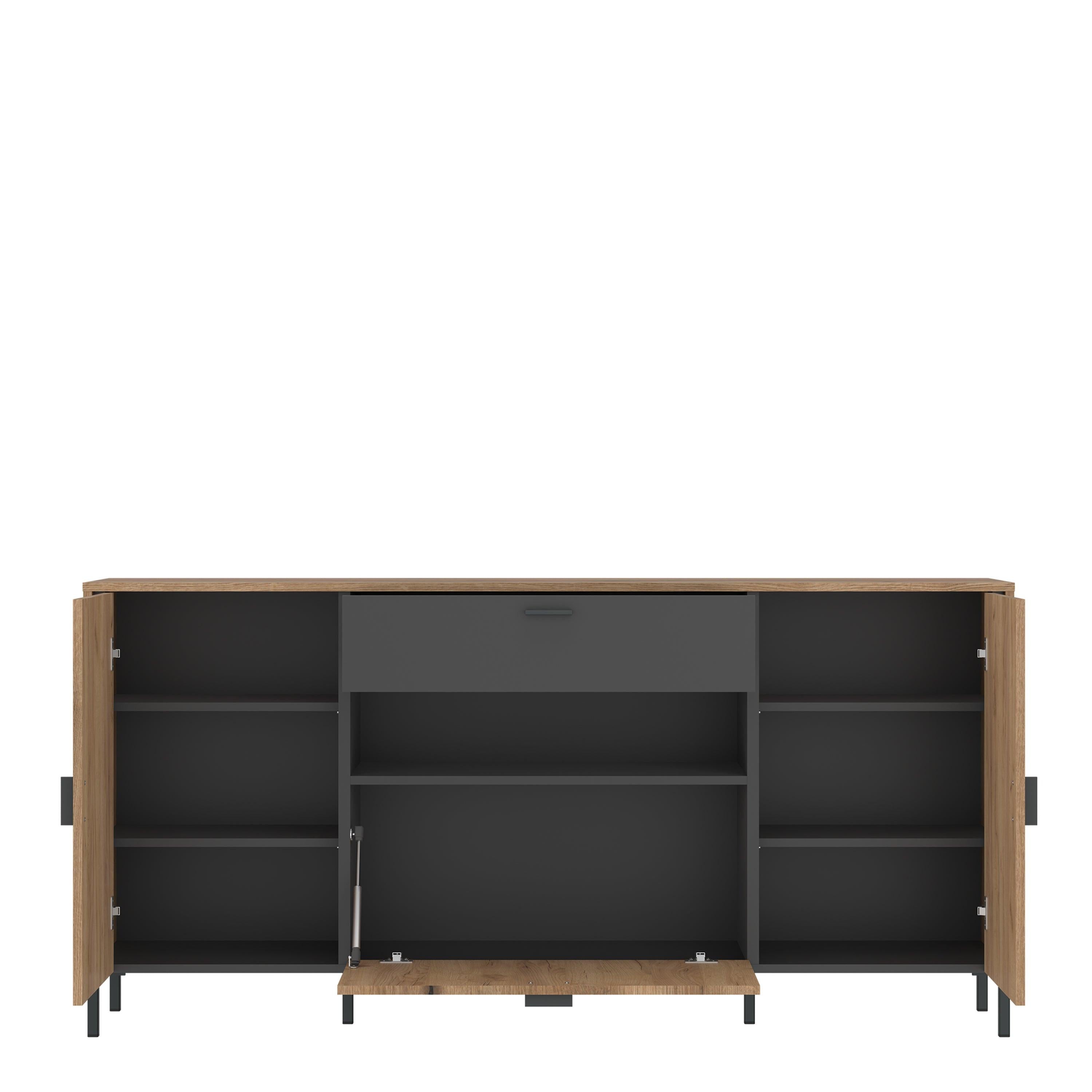Arundel Sideboard 2 Door 1 Flap 1 Drawer in Oak/Grey - image 2