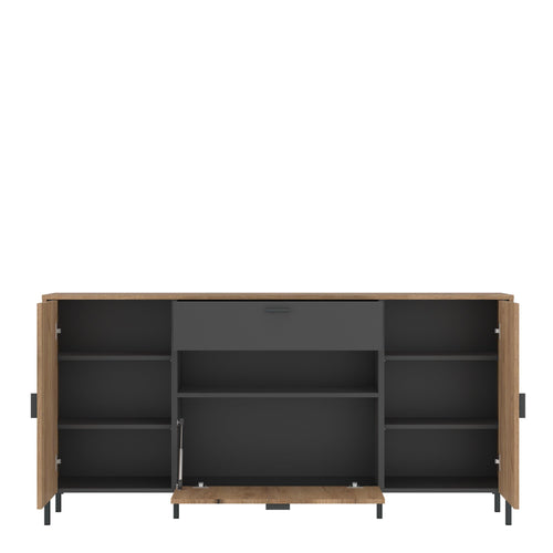 Arundel Sideboard 2 Door 1 Flap 1 Drawer in Oak/Grey - image 2