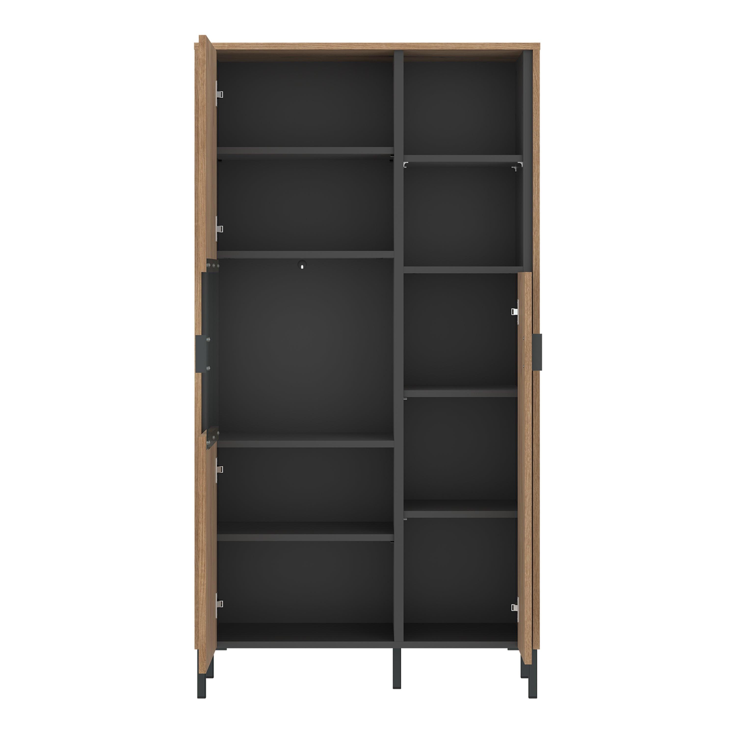 Arundel 2 Door Display Cabinet in Oak/Grey - image 2