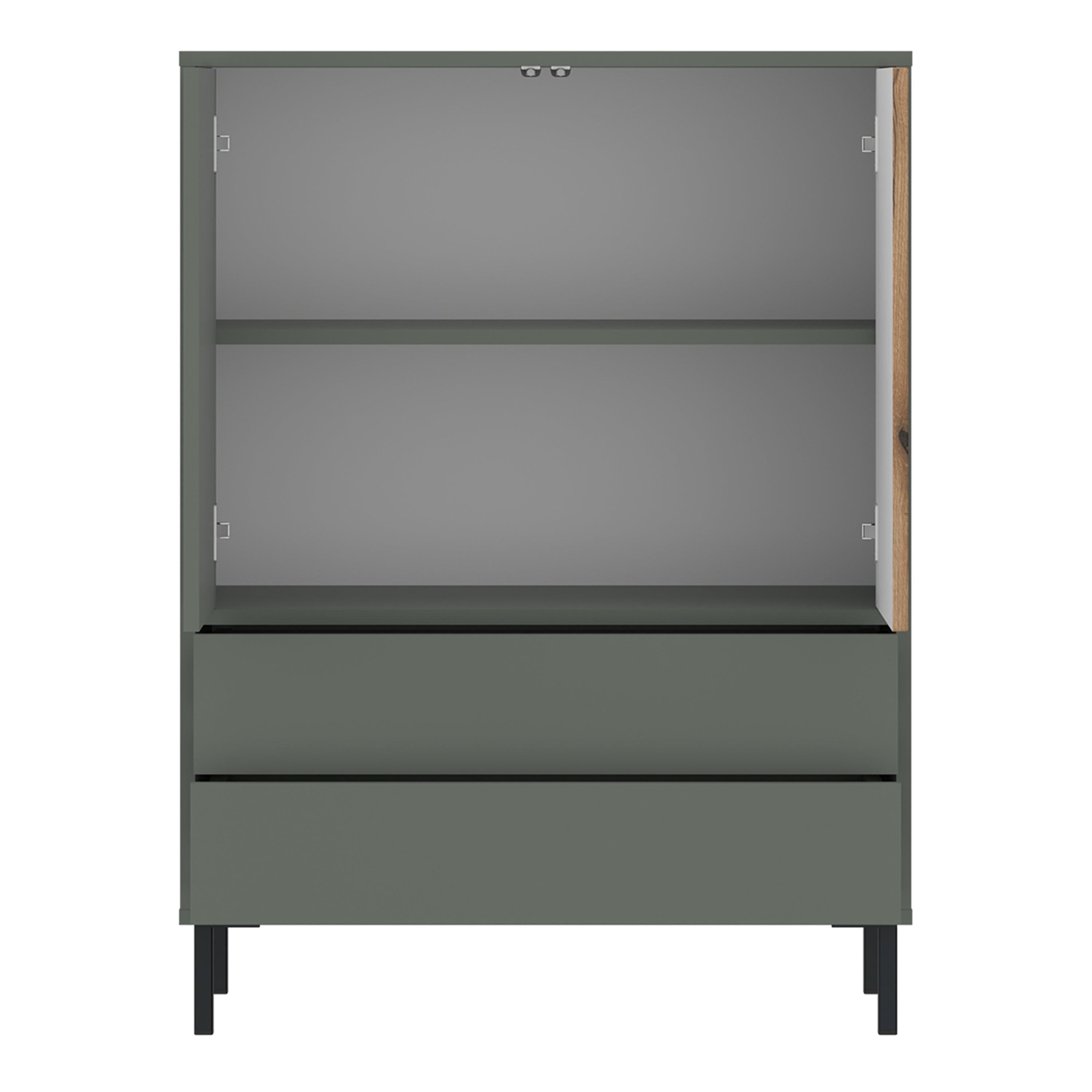 Darwin Sideboard 2 Door 2 Drawer in Green/Oak - image 2