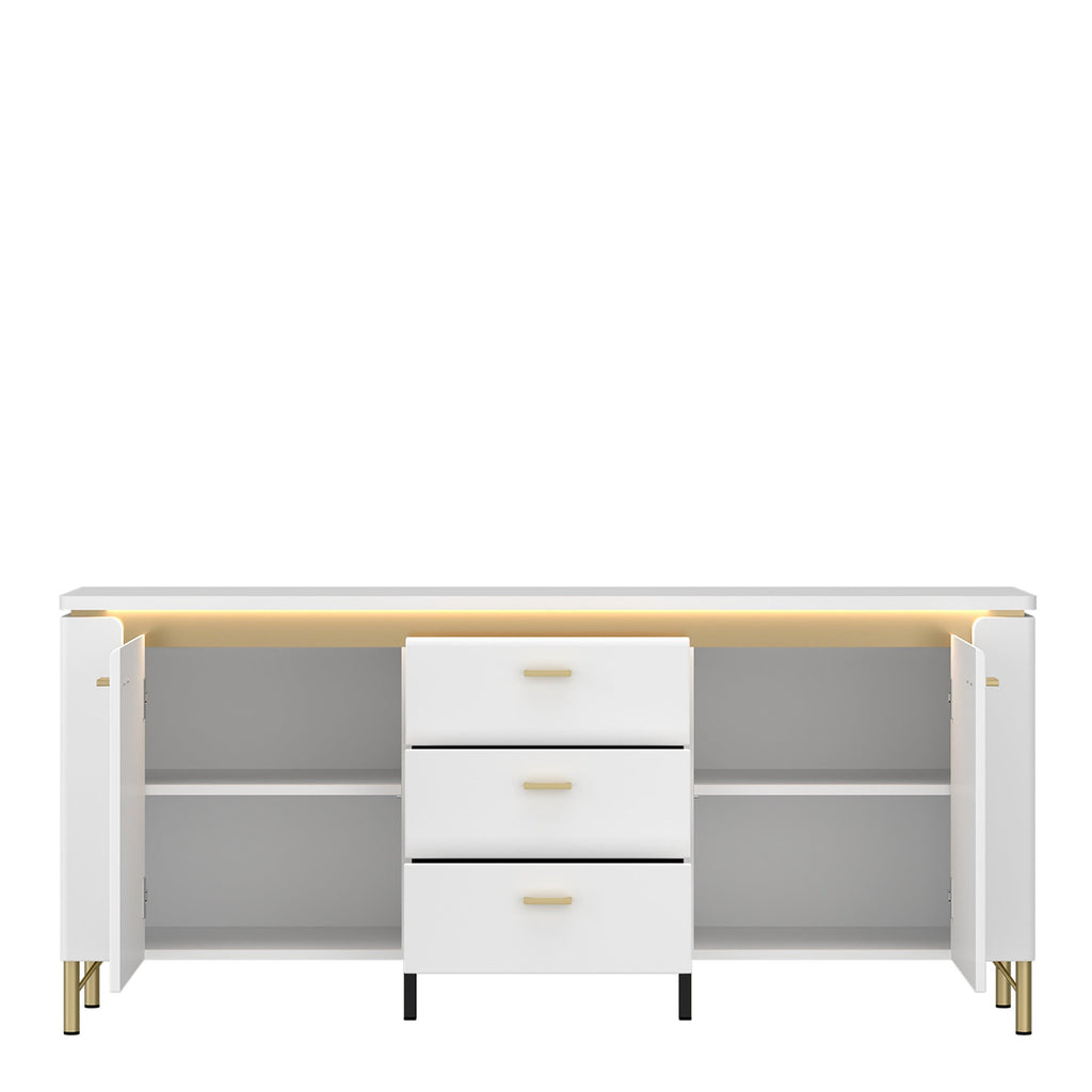 Lazio TV Cabinet 2 Door 3 Drawer in Alpine White/White Gloss - image 2
