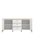 Lazio TV Cabinet 2 Door 3 Drawer in Alpine White/White Gloss - image 2