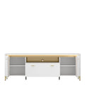 Lazio TV Cabinet 2 Door 1 Drawer in Alpine White/White Gloss - image 2