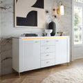 Lazio Sideboard 2 Door 4 Drawer in Alpine White/White Gloss - image 4