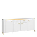 Lazio Sideboard 4 Door 2 Drawer in Alpine White/White Gloss
