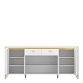Lazio Sideboard 4 Door 2 Drawer in Alpine White/White Gloss - image 2