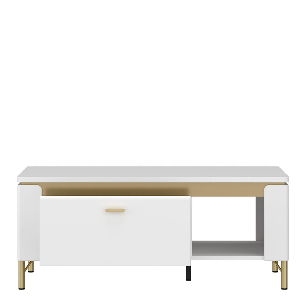 Lazio Coffee Table 1 Drawer in Alpine White/White Gloss - image 2