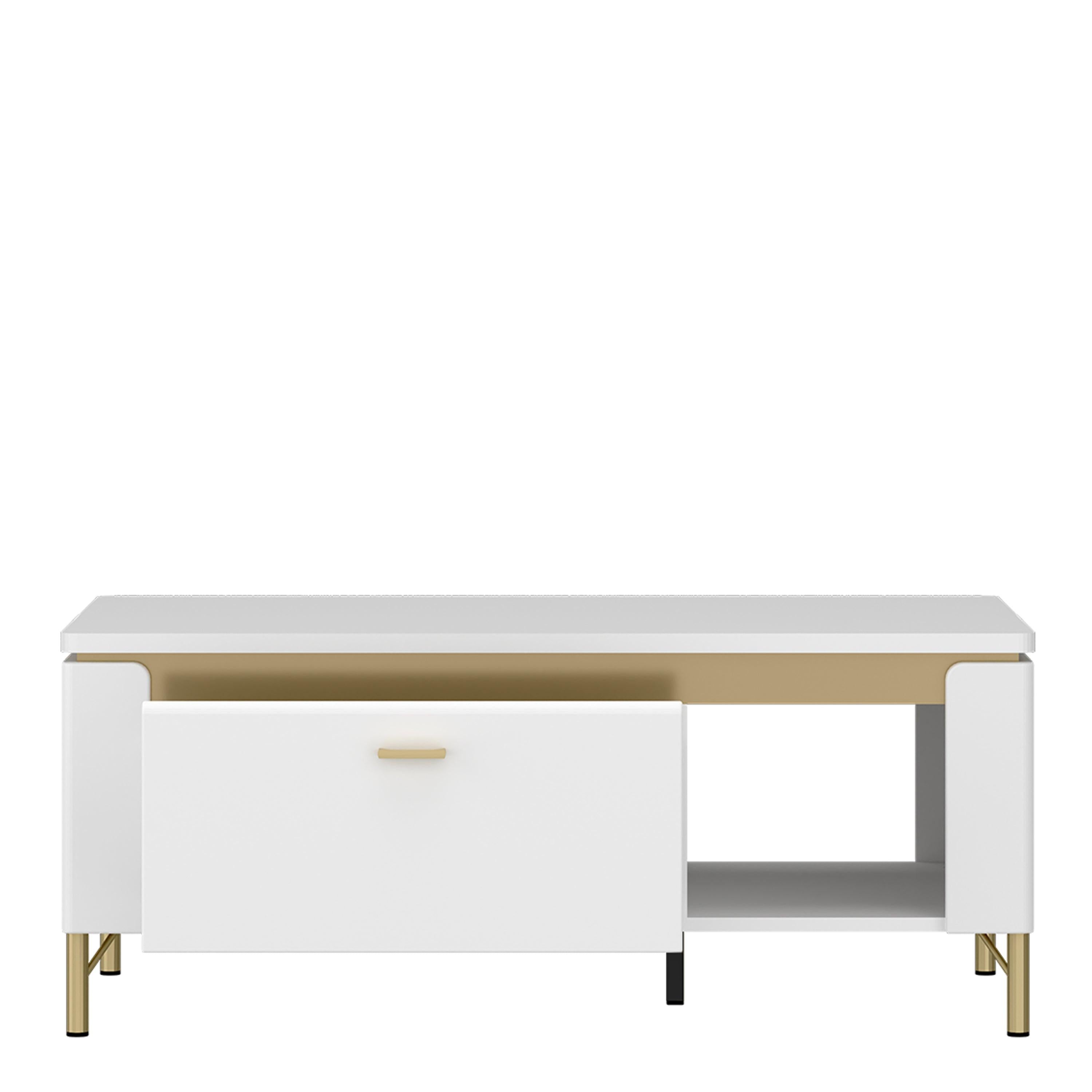 Lazio Coffee Table 1 Drawer in Alpine White/White Gloss - image 2