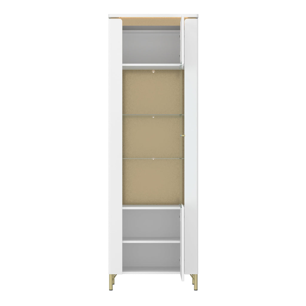 Lazio Vitrin 1 Door in Alpine White/White Gloss - image 2