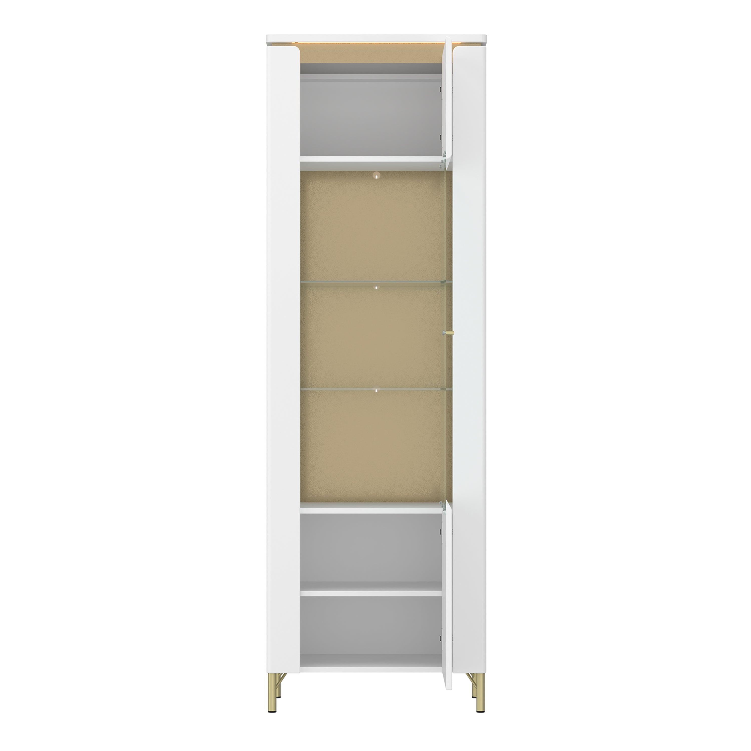 Lazio Vitrin 1 Door in Alpine White/White Gloss - image 2