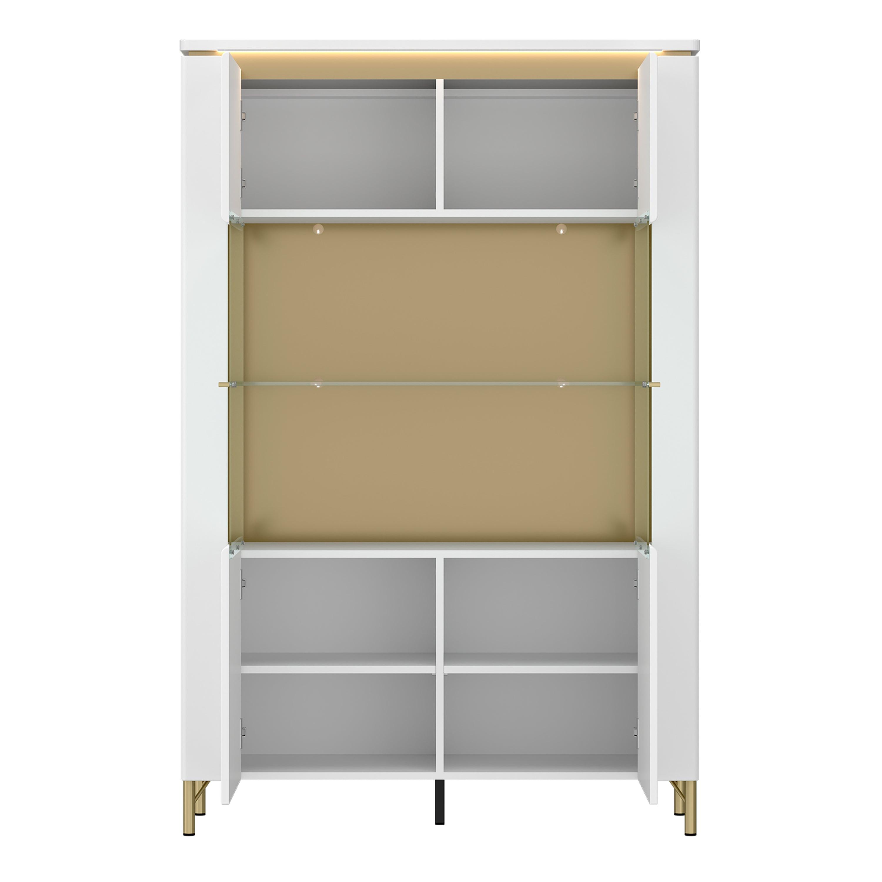 Lazio Vitrin 2 Door in Alpine White/White Gloss - image 2