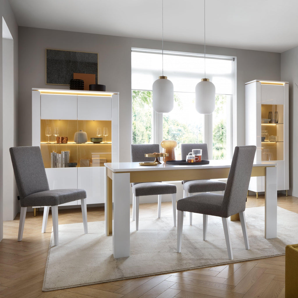 Lazio Vitrin 2 Door in Alpine White/White Gloss - image 3
