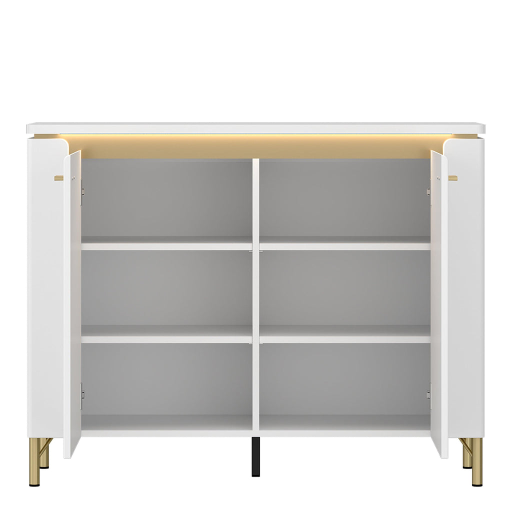 Lazio Sideboard 2 Door in Alpine White/White Gloss - image 2