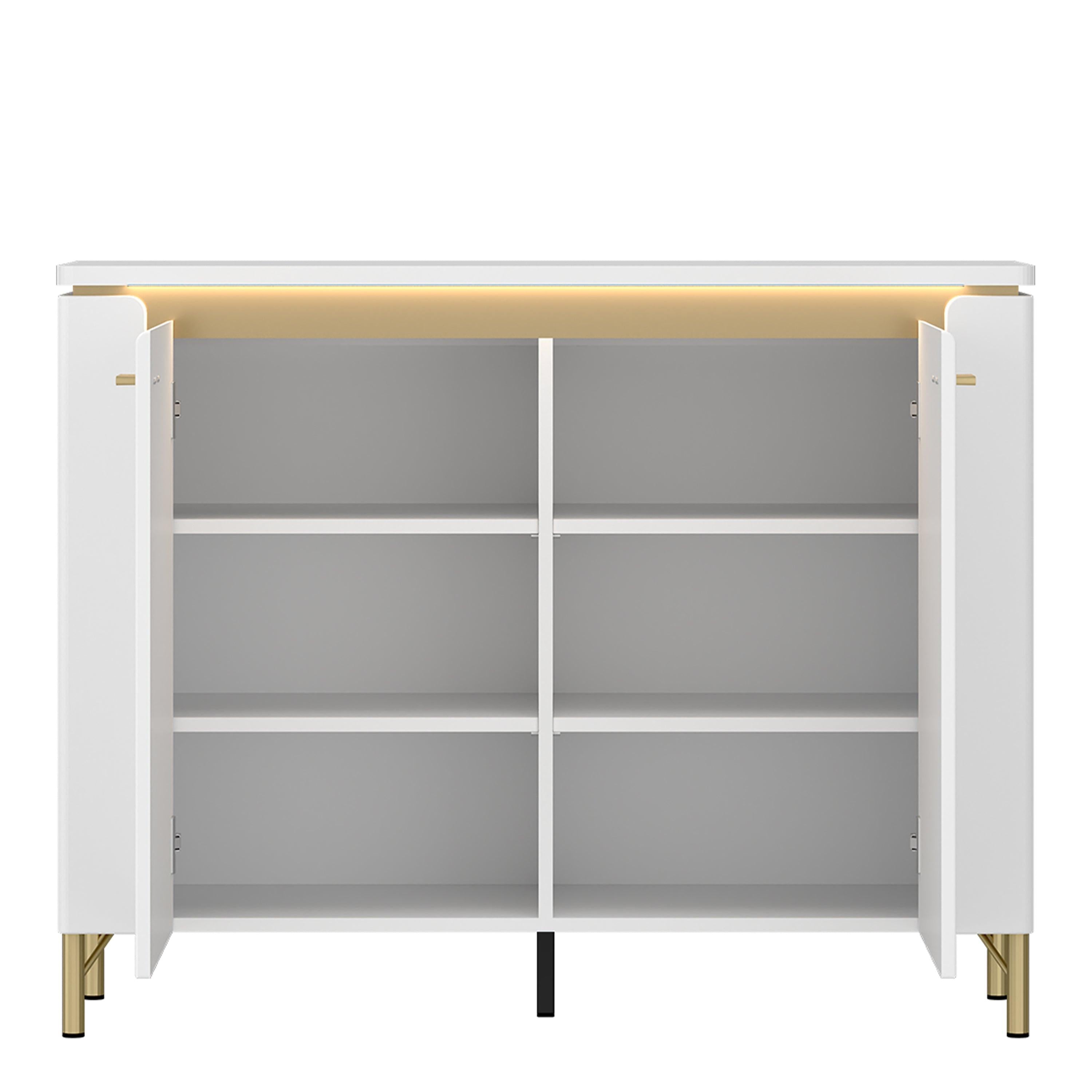 Lazio Sideboard 2 Door in Alpine White/White Gloss - image 2
