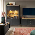 Genoa Sideboard 2 Door in Black Matt/Gold - image 3