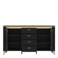 Genoa Sideboard 2 Door 4 Drawer in Black Matt/Gold - image 2