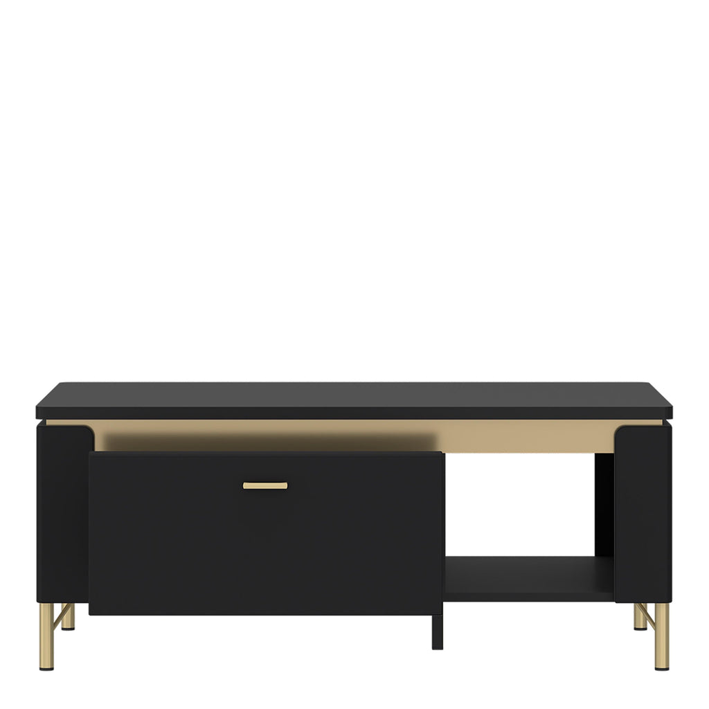 Genoa Coffee Table 1 Drawer in Black Matt/Gold - image 2