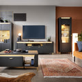 Genoa Vitrin 1 Door in Black Matt/Gold - image 3