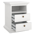 Paris Package - Bedside 2 Drawers + Chest of 4 Drawers + Wardrobe with 2 Doors White - image 3