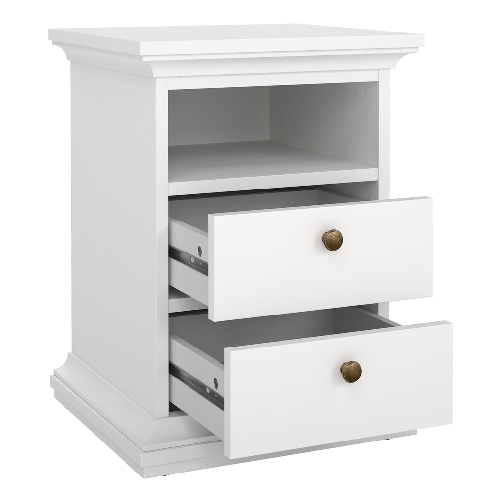 Paris Bedside 2 Drawers in White - image 5