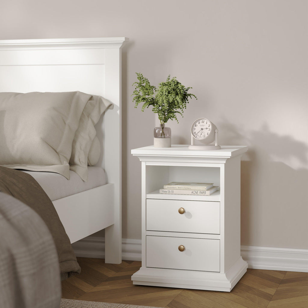 Paris Bedside 2 Drawers in White - image 8