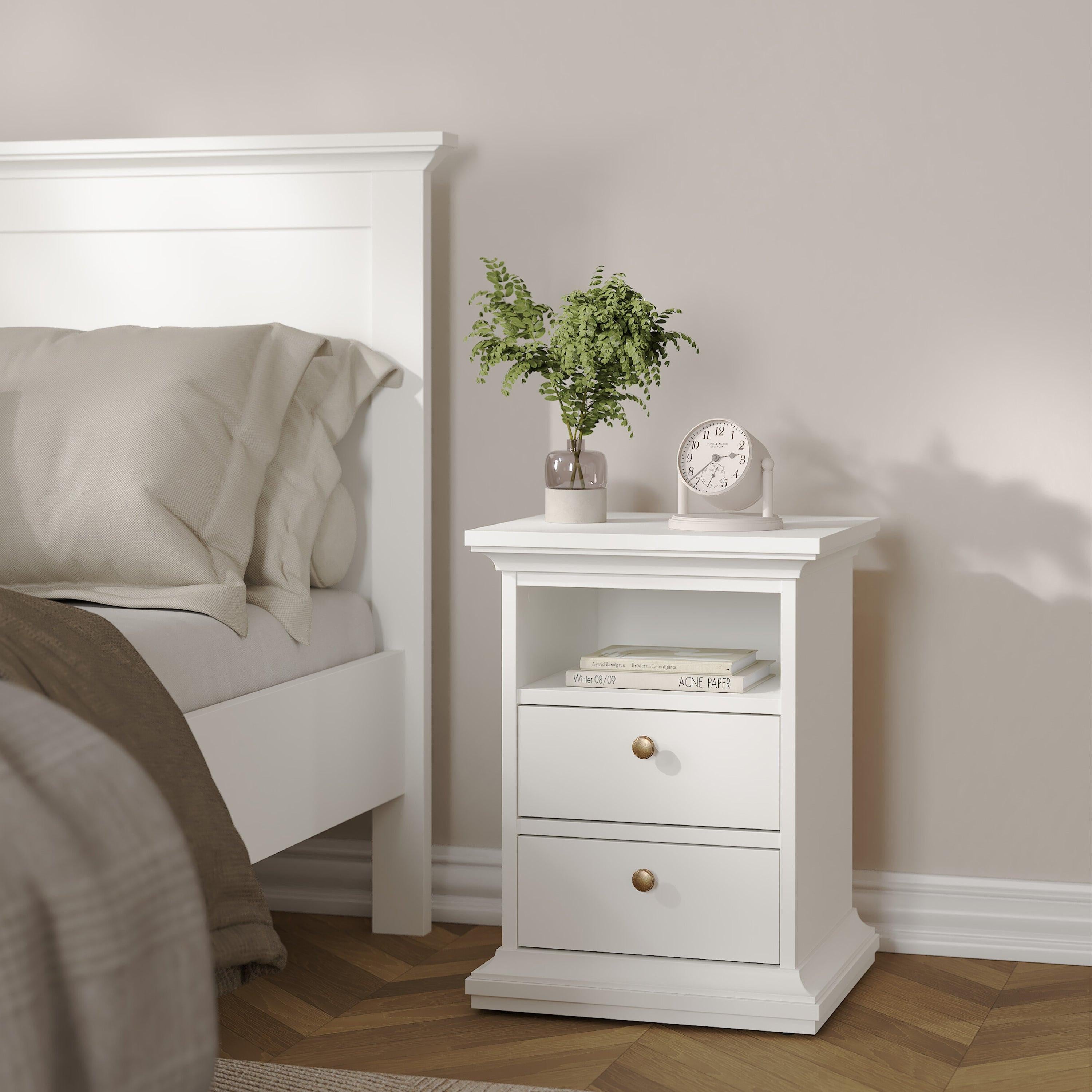 Paris Bedside 2 Drawers in White - image 8