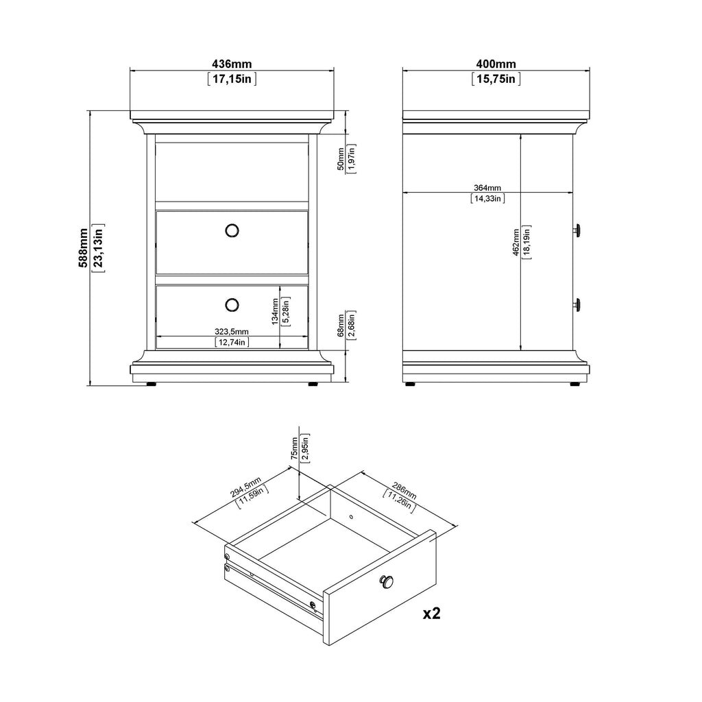Paris Wardrobe with 4 Doors and 2 Drawers in Matt Grey - image 11