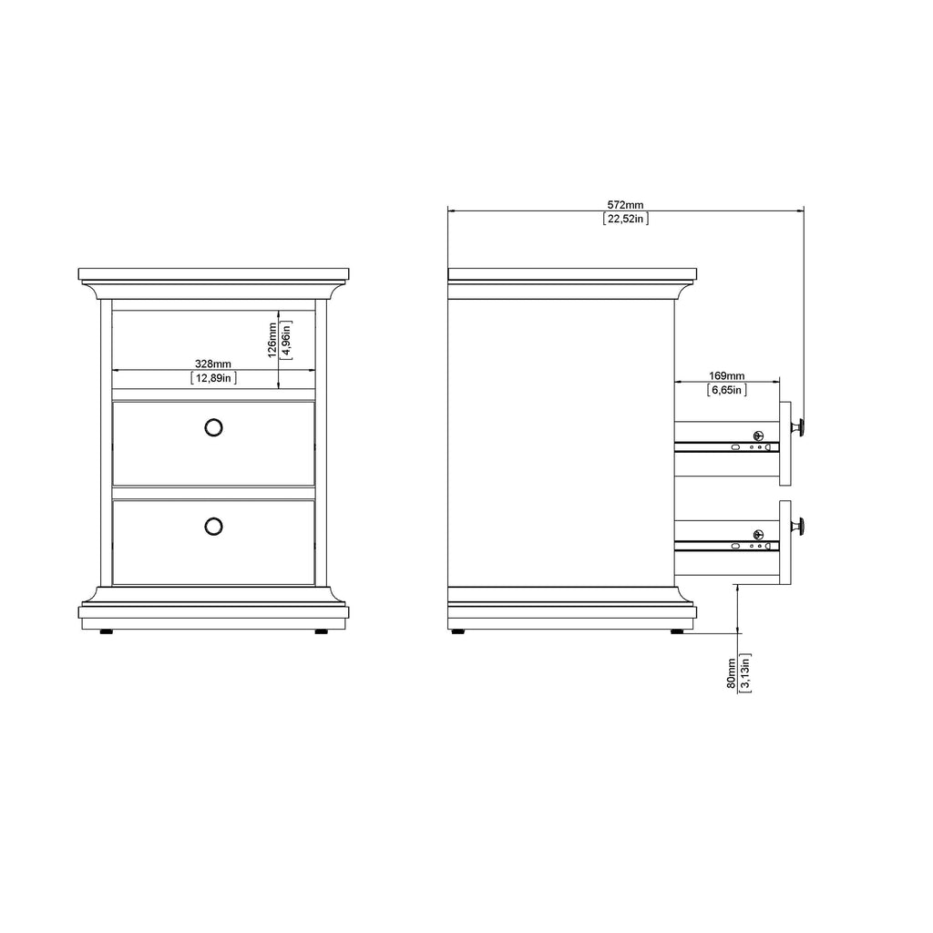 Paris Wardrobe with 4 Doors and 2 Drawers in Matt Grey - image 12