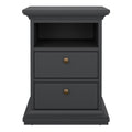 Paris Bedside 2 Drawers in Matt Grey - image 2