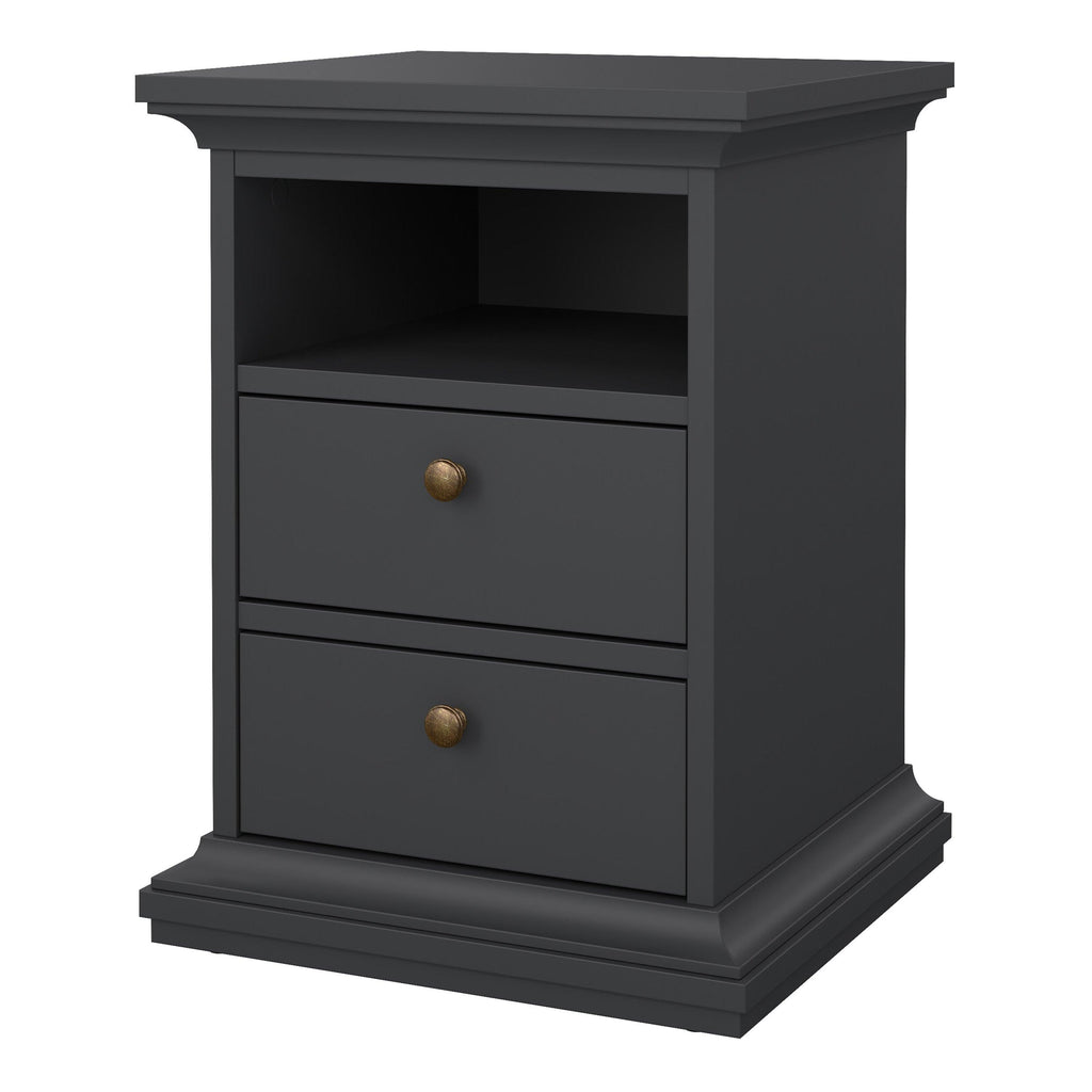 Paris Bedside 2 Drawers in Matt Grey - image 3