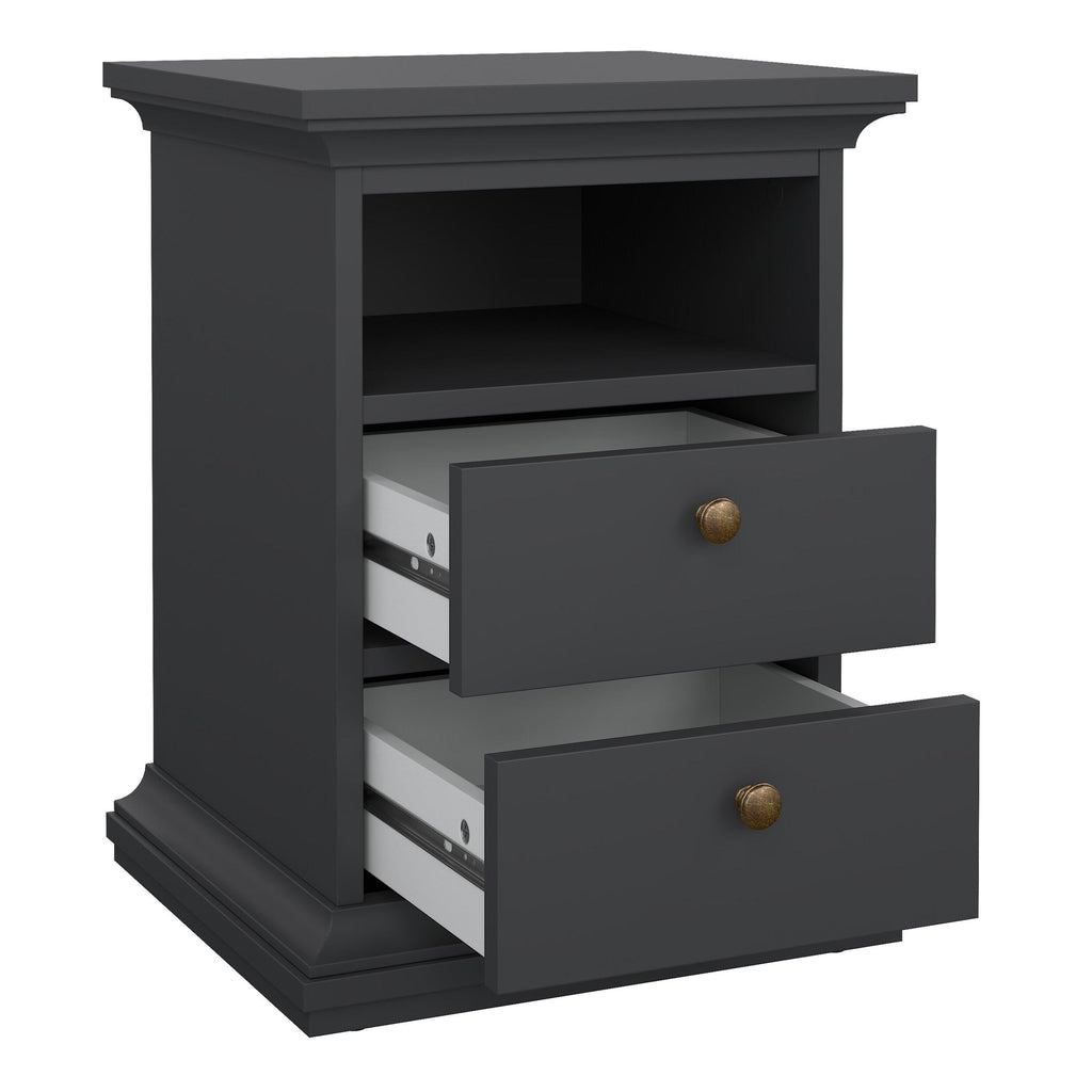 Paris Bedside 2 Drawers in Matt Grey - image 5