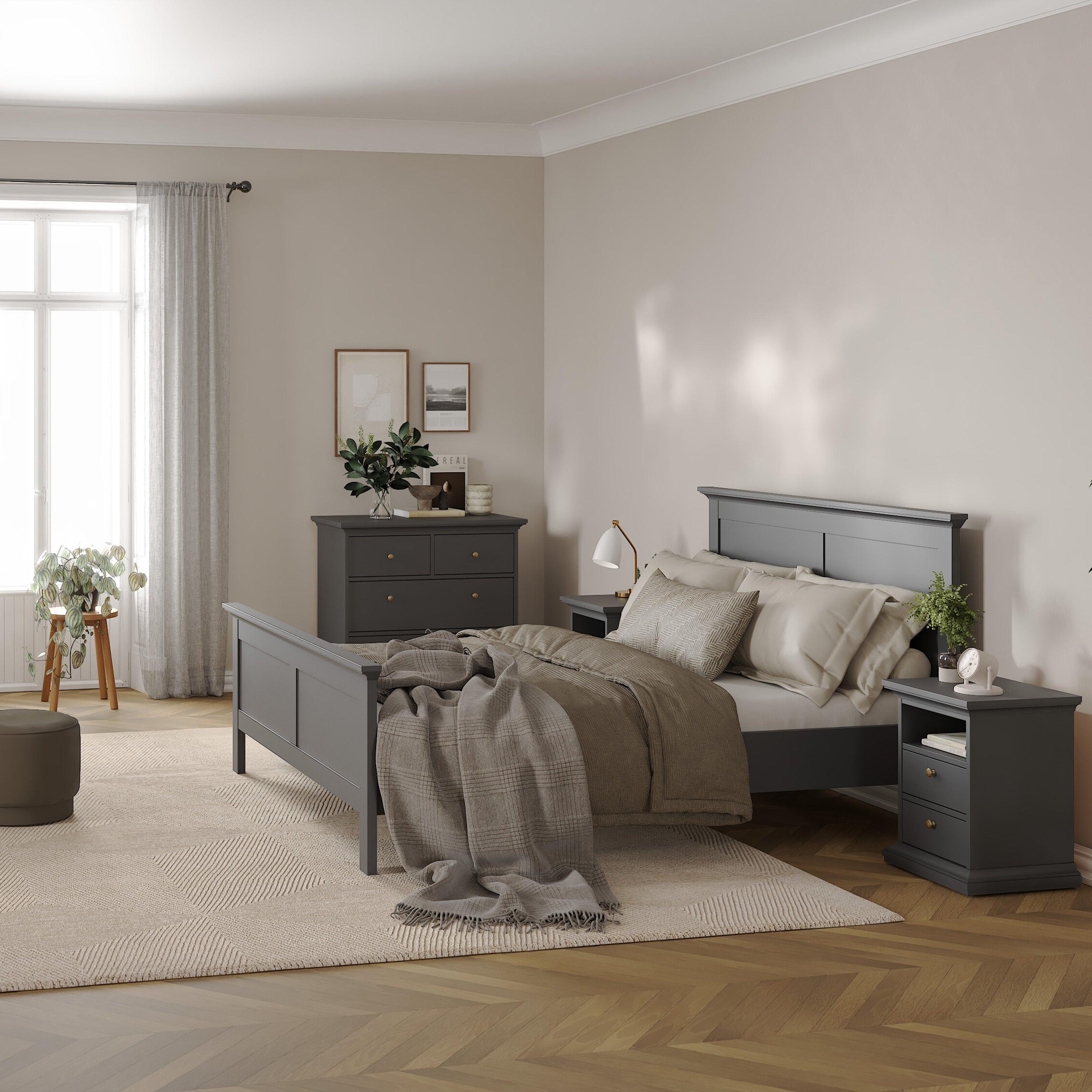 Paris Bedside 2 Drawers in Matt Grey - image 6