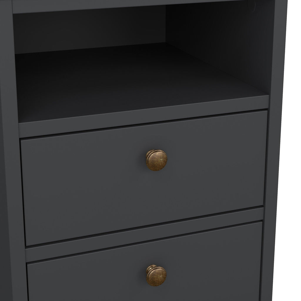 Paris Bedside 2 Drawers in Matt Grey - image 9