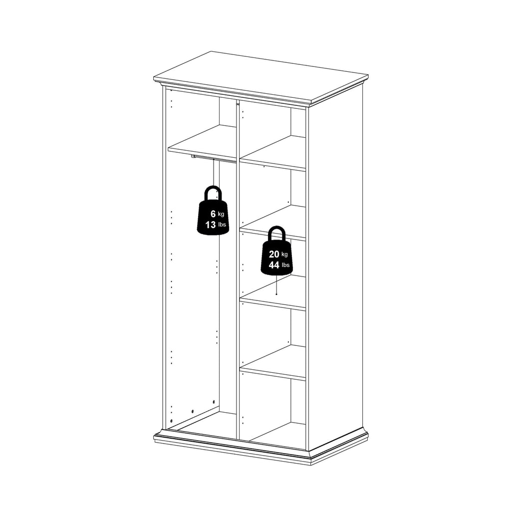 Paris Wardrobe with 2 Doors in White - image 15