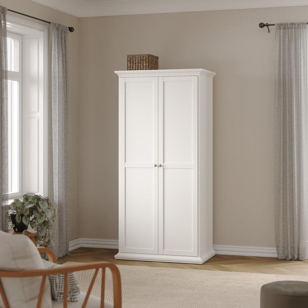Paris Wardrobe with 2 Doors in White - image 7